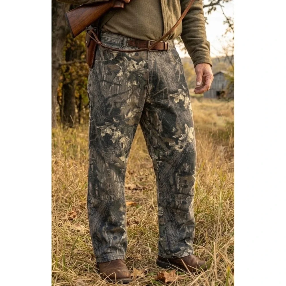 Wrangler Authentics Mens‎ Camo Double Knee Pants Camouflage Hunting Jeans 40x30